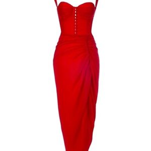 Midi red dress Adeirlina